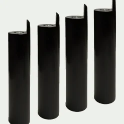 Pied De Sommier*alinea Jeu de 4 pieds de sommier cadre à lattes H22cm - Noir