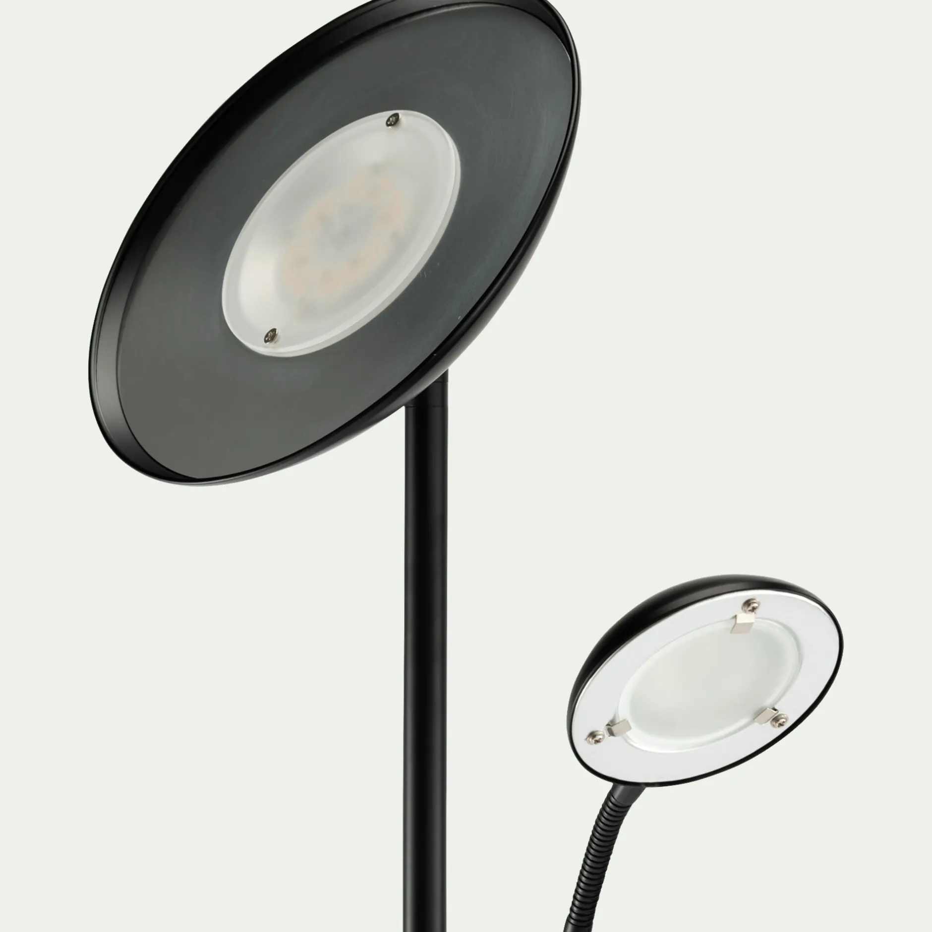 Lampadaire Droit*alinea Lampadaire électrifié droit en acier H180cm - Noir