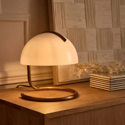 Lampe À Poser*alinea Lampe à poser design en acier et verre H25cm - Blanc