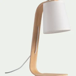 Lampe À Poser*alinea Lampe à poser en bois et coton H43cm E14 Naturel
