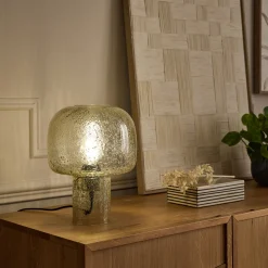 Lampe À Poser*alinea Lampe à poser en verre bullé D24cm - Transparent