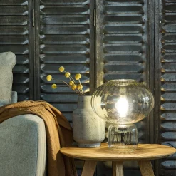 Lampe À Poser*alinea Lampe à poser en verre strié D27cm - Transparent