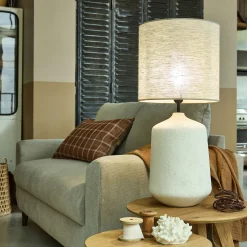 Lampe À Poser*alinea Lampe à poser électrifiée en céramique et coton D38cm - Beige