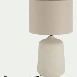 Lampe À Poser*alinea Lampe à poser électrifiée en céramique et coton D38cm - Beige
