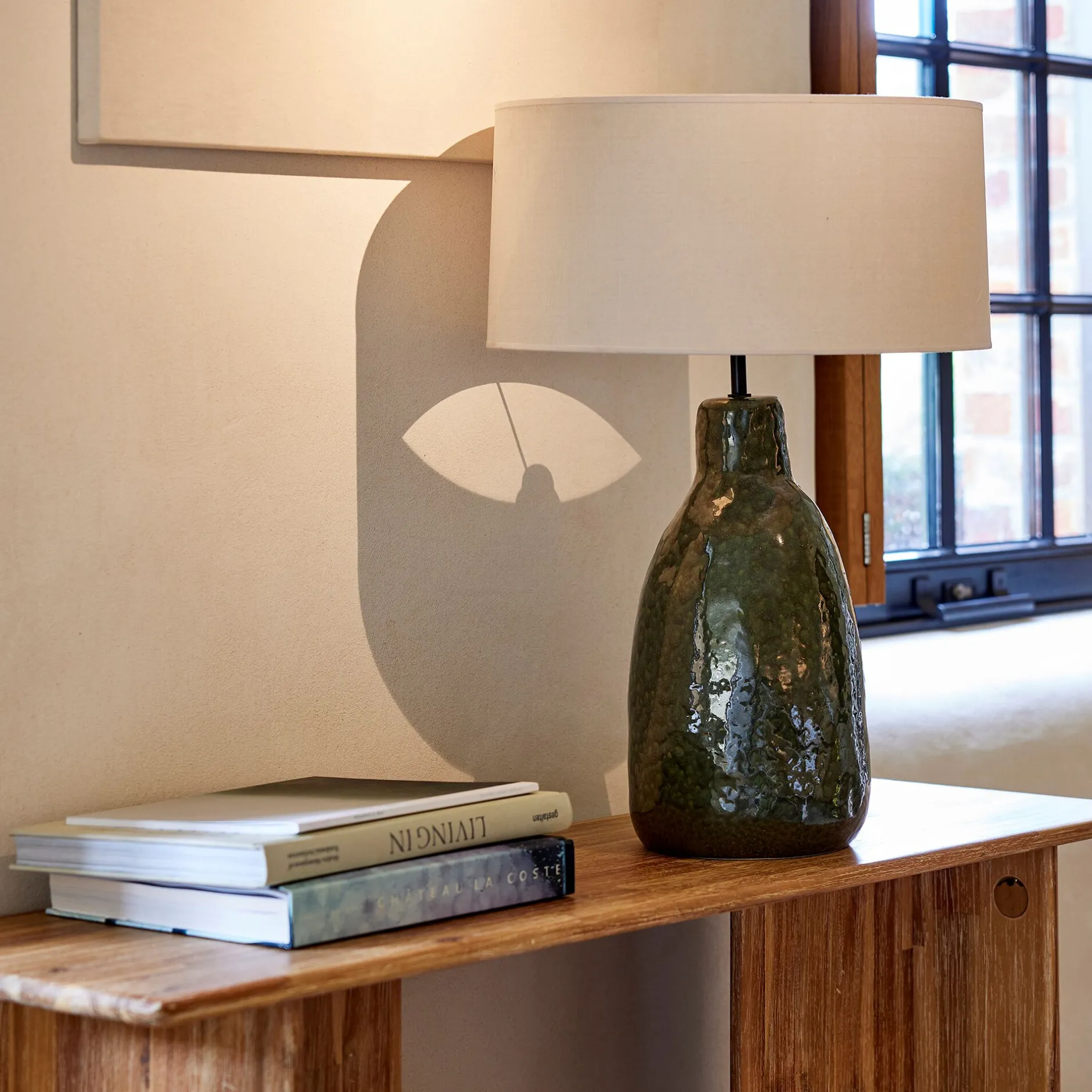 Lampe À Poser*alinea Lampe à poser électrifiée en céramique et coton H62cm - Vert