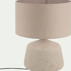 Lampe À Poser*alinea Lampe à poser électrifiée en céramique et coton D35cm - sable Beige