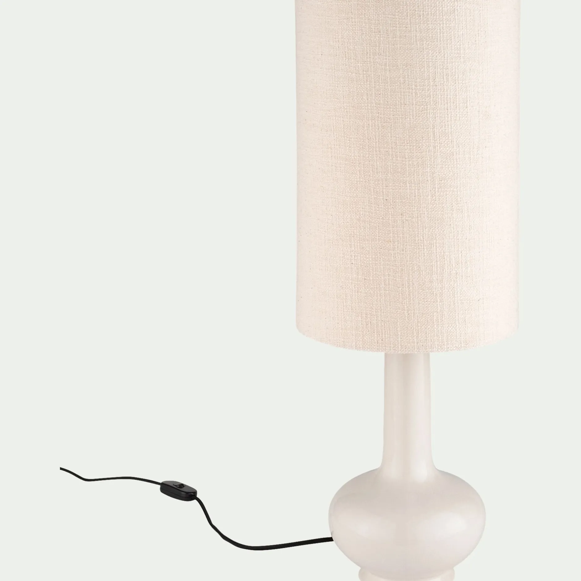 Lampe À Poser*alinea Lampe à poser électrifiée en céramique et coton H73cm - Blanc
