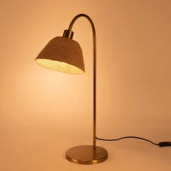 Lampe À Poser*alinea Lampe à poser électrifiée en métal et jonc de mer H68cm - Doré