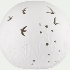 Matelas Enfant|Lampe Chambre Enfant*alinea Lampe à poser électrifiée forme globe ajouré en porcelaine D16cm - Blanc