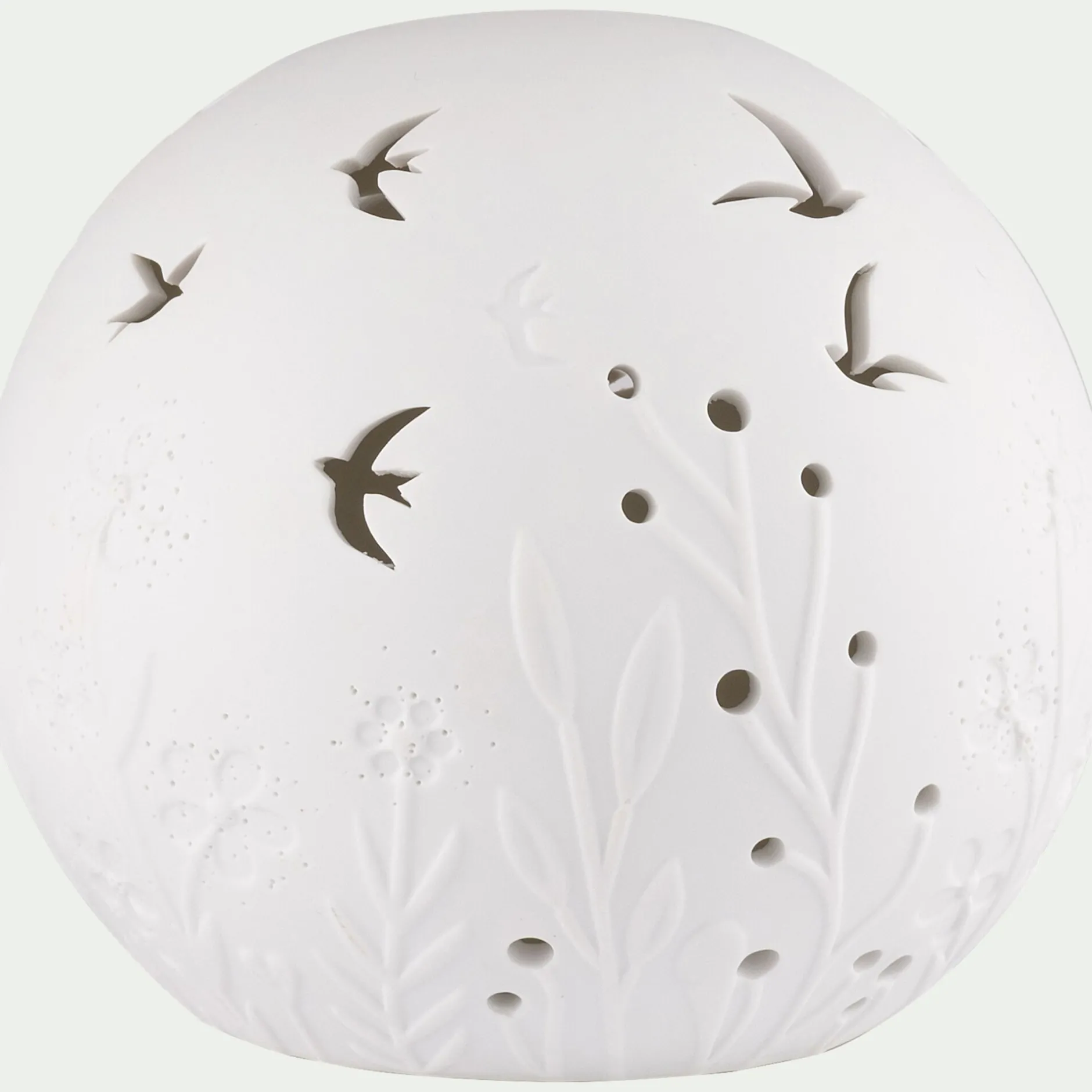 Matelas Enfant|Lampe Chambre Enfant*alinea Lampe à poser électrifiée forme globe ajouré en porcelaine D16cm - Blanc