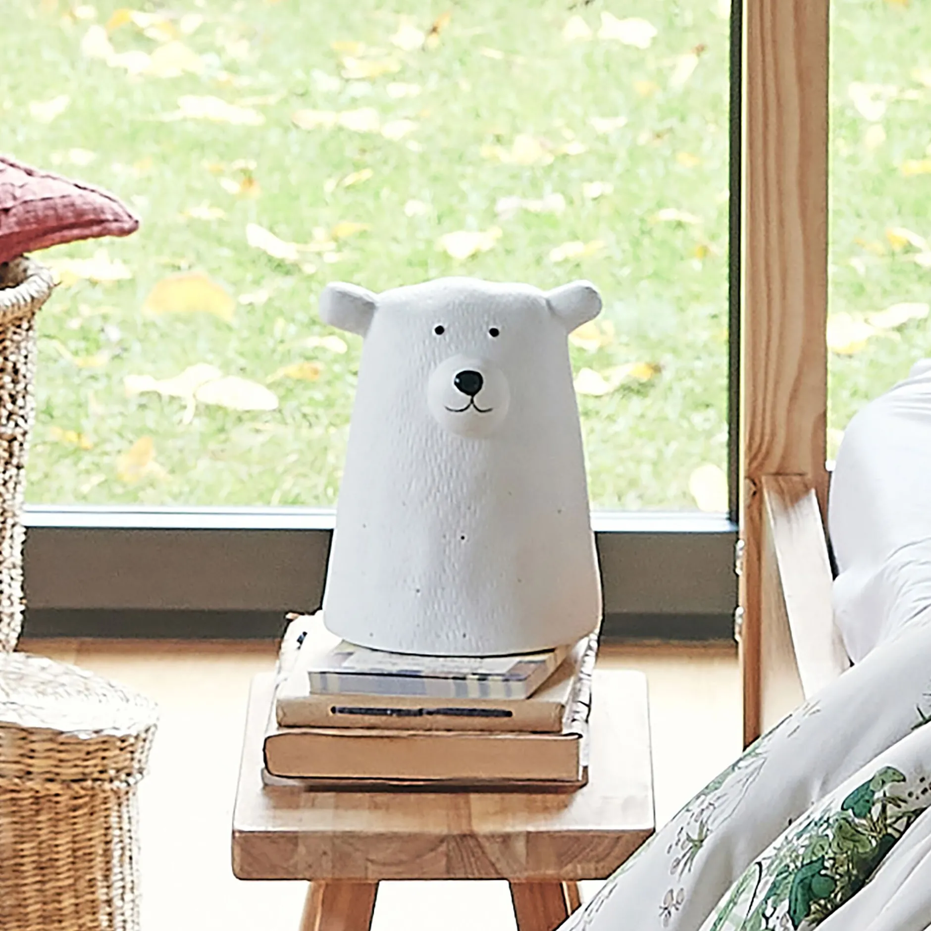 Lampe Chambre Enfant|Commode Enfant*alinea Lampe à poser électrifiée forme ours en porcelaine H16,2cm - Blanc