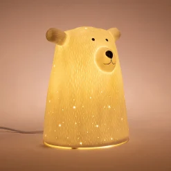 Lampe Chambre Enfant|Commode Enfant*alinea Lampe à poser électrifiée forme ours en porcelaine H16,2cm - Blanc