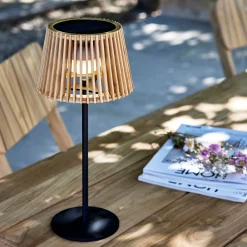 Luminaire Exterieur|Lampes Solaires & Nomades*alinea Lampe à poser solaire en bambou H36cm - Naturel