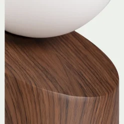 Lampe De Chevet|Lampe À Poser*alinea Lampe à poser tactile en fer effet bois foncé H16cm- Naturel