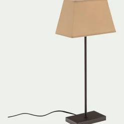 Lampe De Chevet|Lampe À Poser*alinea Lampe métal avec abat-jour H47cm - taupe clair Marron