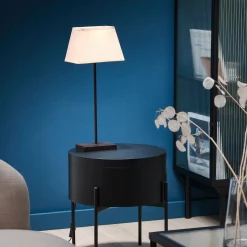 Lampe De Chevet|Lampe À Poser*alinea Lampe métal avec abat-jour H47cm - taupe clair Marron