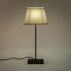 Lampe De Chevet|Lampe À Poser*alinea Lampe métal avec abat-jour H47cm - taupe clair Marron