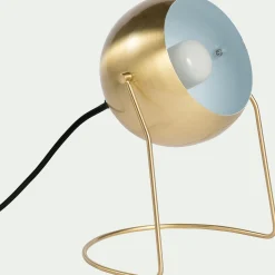 Lampe Chambre Enfant|Commode Enfant*alinea Lampe ronde en métal H26cm Doré