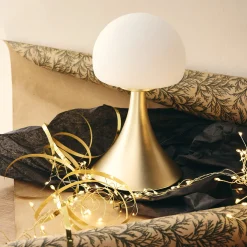 Lampe À Poser*alinea Lampe tactile en métal et verre D14,6xH26cm - Doré