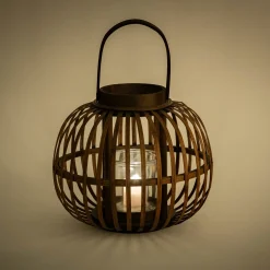 Lanterne*alinea Lanterne en bambou H26cm - Marron