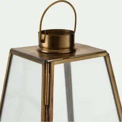 Lanterne|Bougie Et Photophore De Noël*alinea Lanterne miniature en verre et fer H14cm - Doré