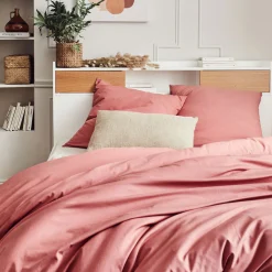 Parure De Lit*alinea Linge de lit uni en coton - ricin Rouge