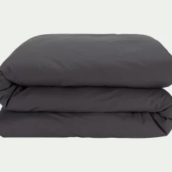 Parure De Lit*alinea Linge de lit uni en coton - ardoise Gris