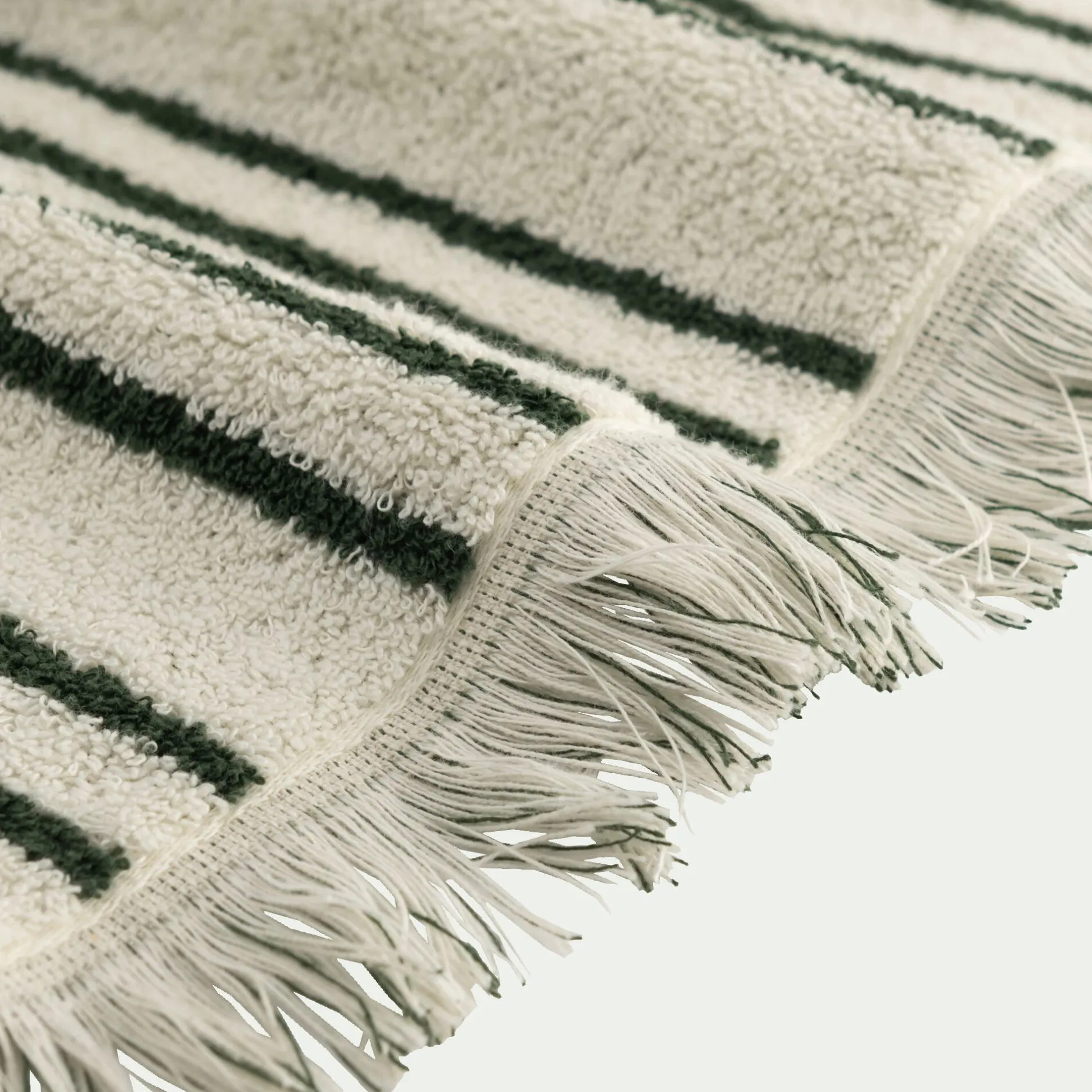 Serviette Invité*alinea Linge de toilette à rayures en coton - Vert