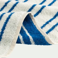Serviette Invité*alinea Linge de toilette à rayures en coton - Bleu