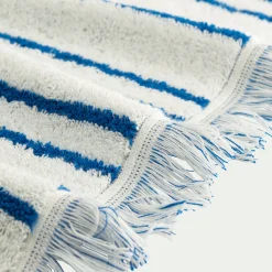 Serviette Invité*alinea Linge de toilette à rayures en coton - Bleu