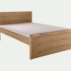 Lit Adulte*alinea Lit 2 places avec tête de lit en acacia 160x200cm - Bois clair