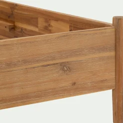 Lit Adulte*alinea Lit 2 places avec tête de lit en bois d'acacia massif 160x200cm - Bois clair