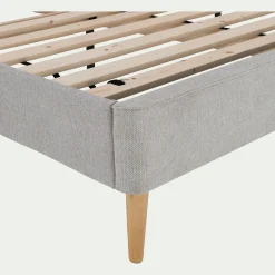 Lit Adulte*alinea Lit 2 places avec tête de lit en tissu 160x200cm - Gris