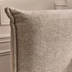 Lit Adulte*alinea Lit 2 places avec tête de lit en tissu 160x200cm - Gris