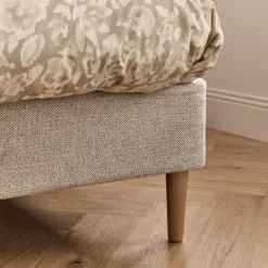 Lit Adulte*alinea Lit 2 places avec tête de lit en tissu 160x200cm - Gris