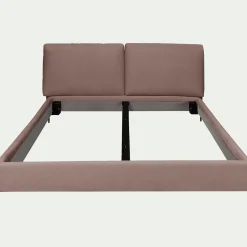 Lit Adulte*alinea Lit 2 places avec tête de lit en tissu doux 180x200cm - brun rustrel Marron