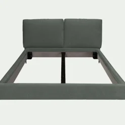 Lit Adulte*alinea Lit 2 places avec tête de lit en velours 160x200cm - cèdre Vert