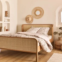 Lit Adulte*alinea Lit 2 places en rotin 140x200cm - Naturel