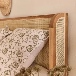 Lit Adulte*alinea Lit 2 places en rotin 140x200cm - Naturel