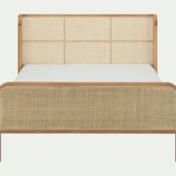 Lit Adulte*alinea Lit 2 places en rotin 140x200cm - Naturel