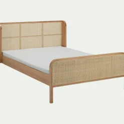 Lit Adulte*alinea Lit 2 places en rotin 140x200cm - Naturel