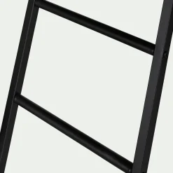 Lit Adulte*alinea Lit mezzanine 2 places en acier avec bureau en verre - 140x200cm Noir