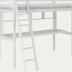 Lit Enfant|Lit Enfant*alinea Lit mezzanine en pin 90x200cm avec bureau - Blanc