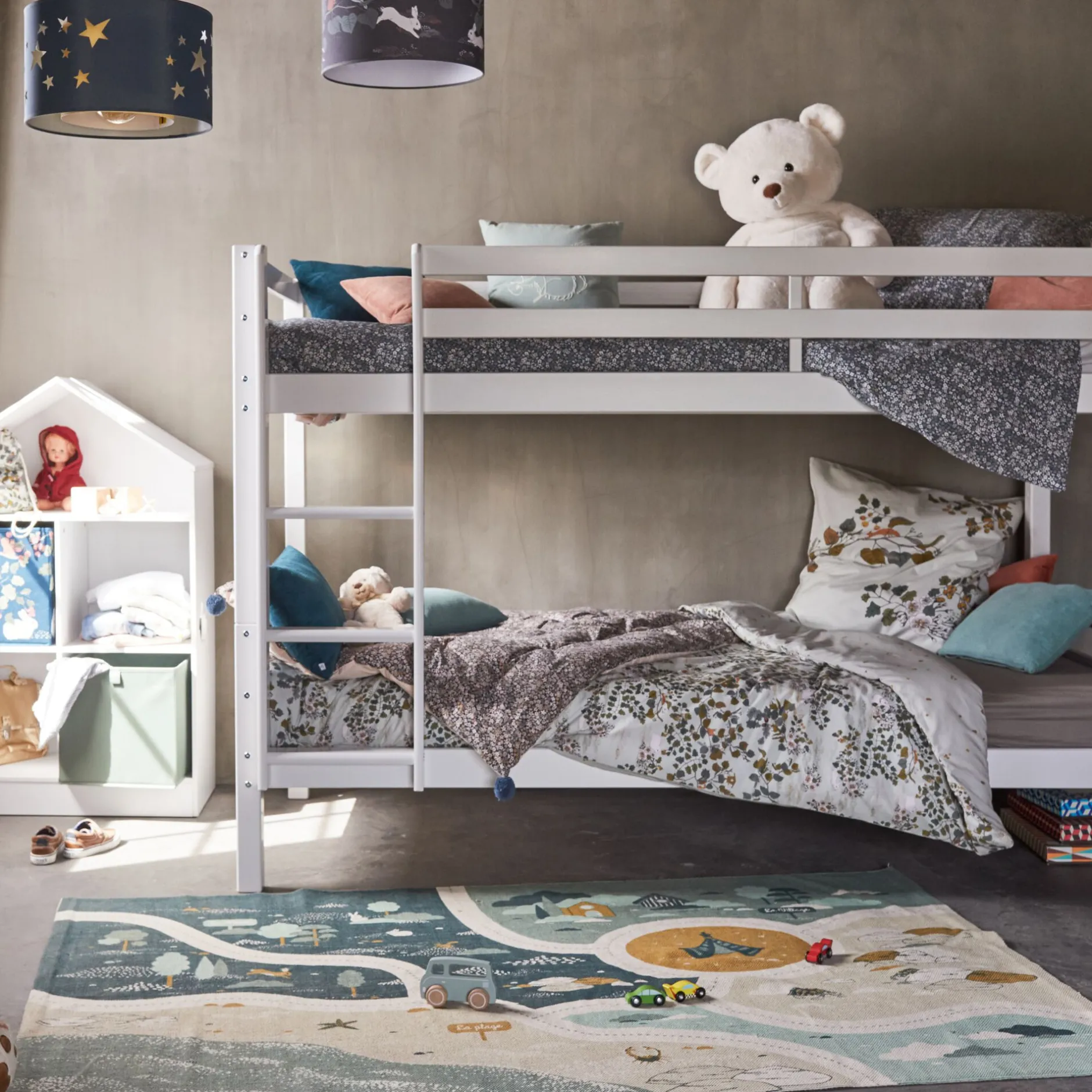 Lit Enfant|Lit Enfant*alinea Lit superposé modulable en pin 90x200cm avec sommier à lattes - Blanc