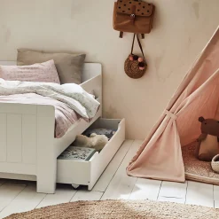 Lit Enfant|Lit Enfant*alinea Lit évolutif 1 place en pin massif 3 positions pour enfant avec tiroir - Blanc