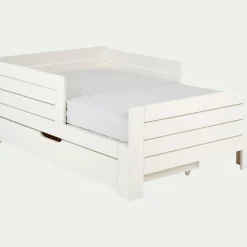 Lit Enfant|Lit Enfant*alinea Lit évolutif 1 place en pin massif 3 positions pour enfant avec tiroir - Blanc