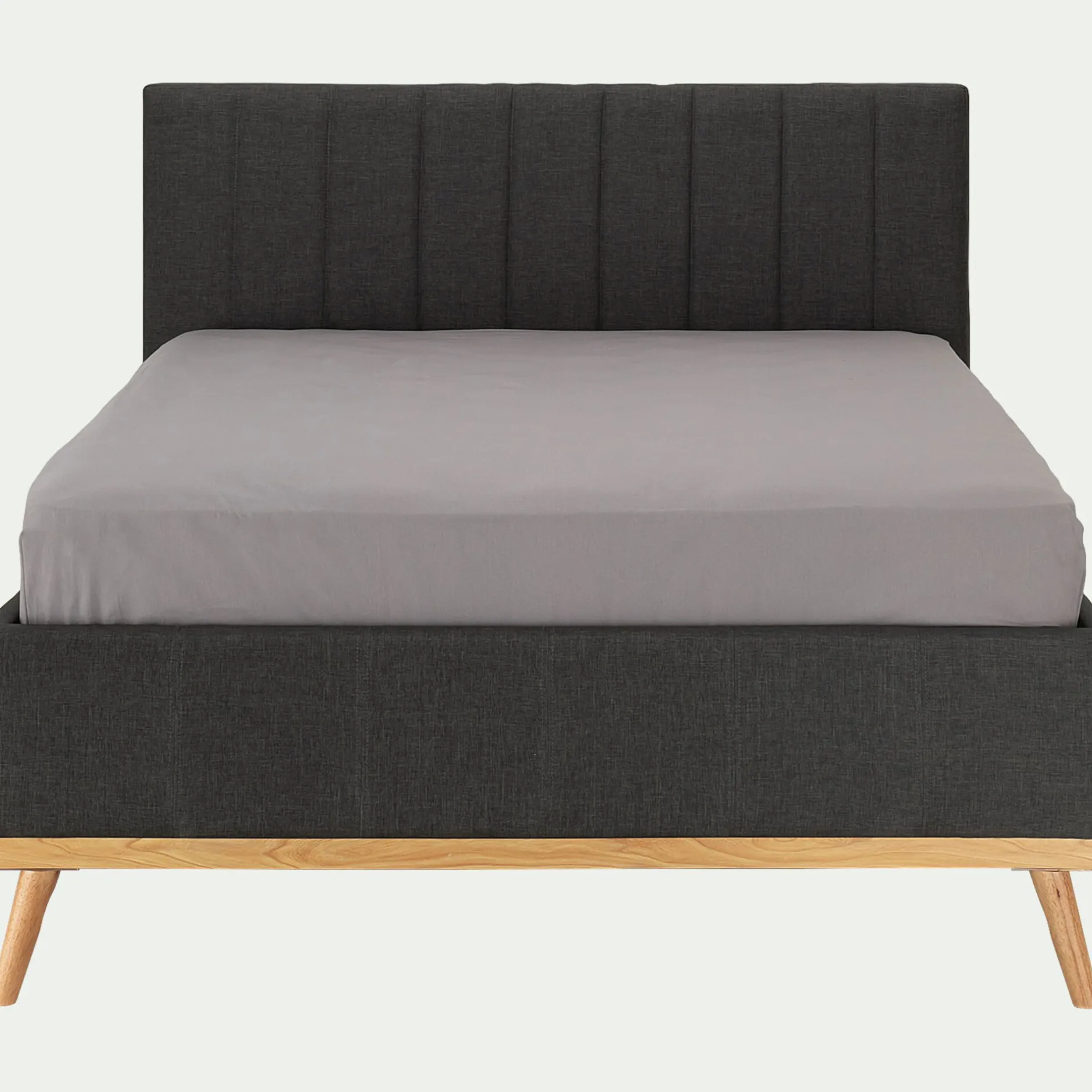 Lit Adulte*alinea Lit-coffre 2 places recouvert de tissu - 160x200cm Gris