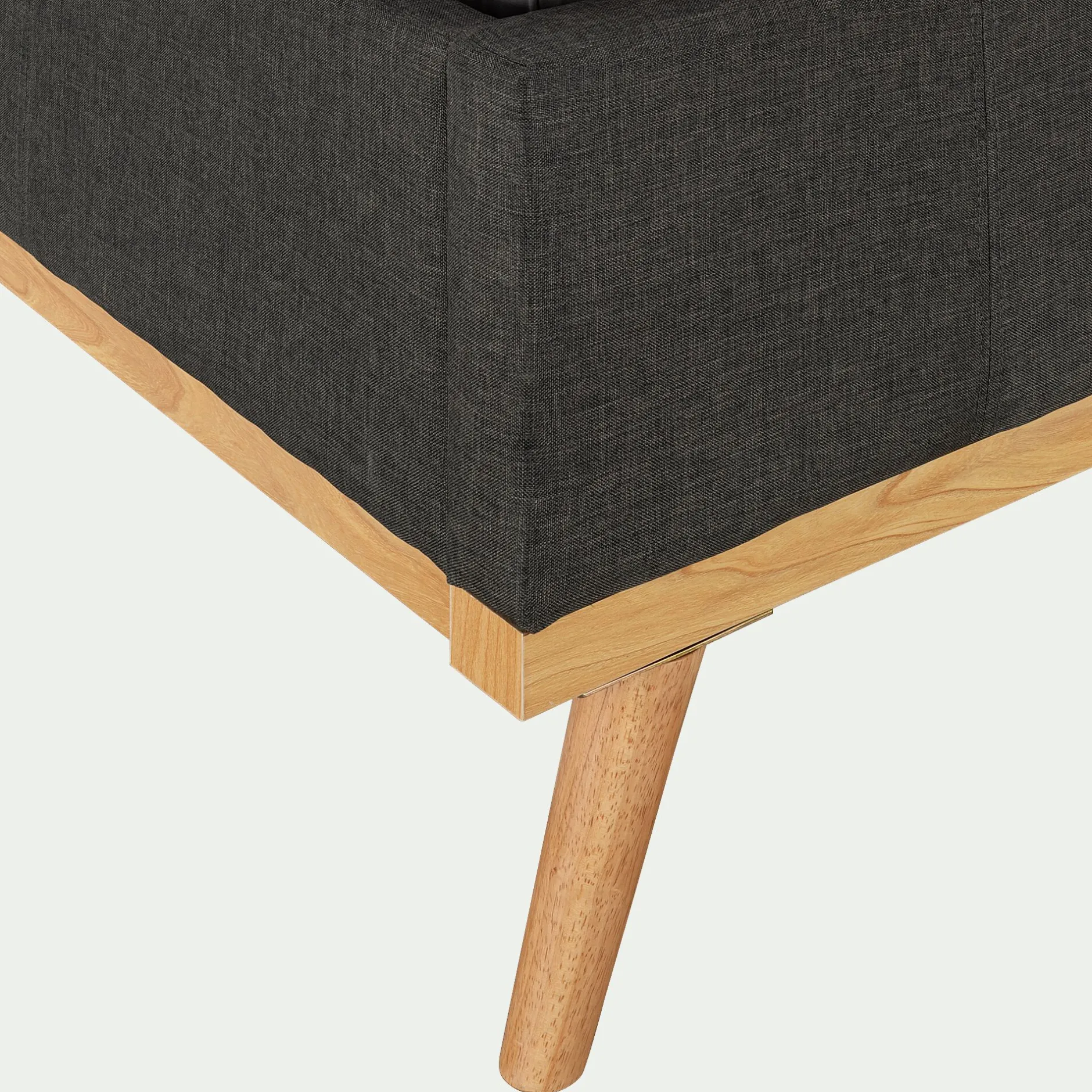 Lit Adulte*alinea Lit-coffre 2 places recouvert de tissu - 160x200cm Gris