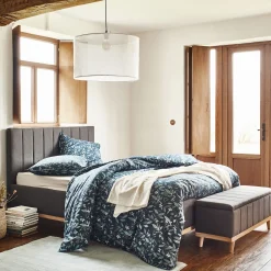 Lit Adulte*alinea Lit-coffre 2 places recouvert de tissu - 160x200cm Gris