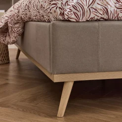 Lit Adulte*alinea Lit-coffre 2 places recouvert de tissu - 140x200cm Beige